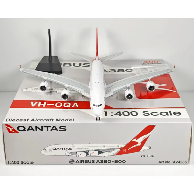 دييكاست 1/400 مقياس AV4286 Qandas A380-800 VH-OQA سبيكة نموذج طائرة لعبة تحصيل حلية الديكور