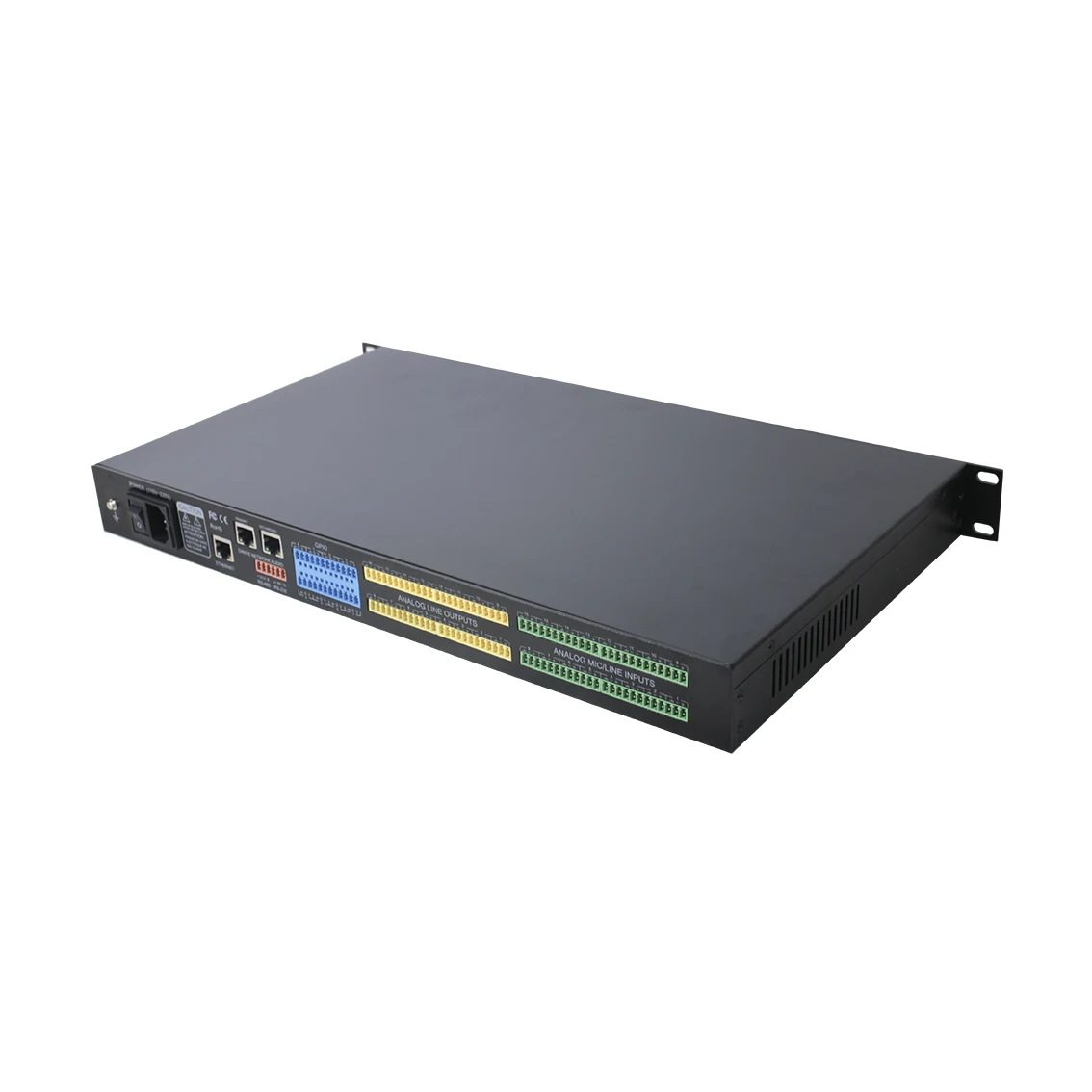 

16 Channels Professional Audio Dante DSP Audio Processor with AFC, AEC, ANS, AGC, ANC, Ducker, RS 232 and camera control