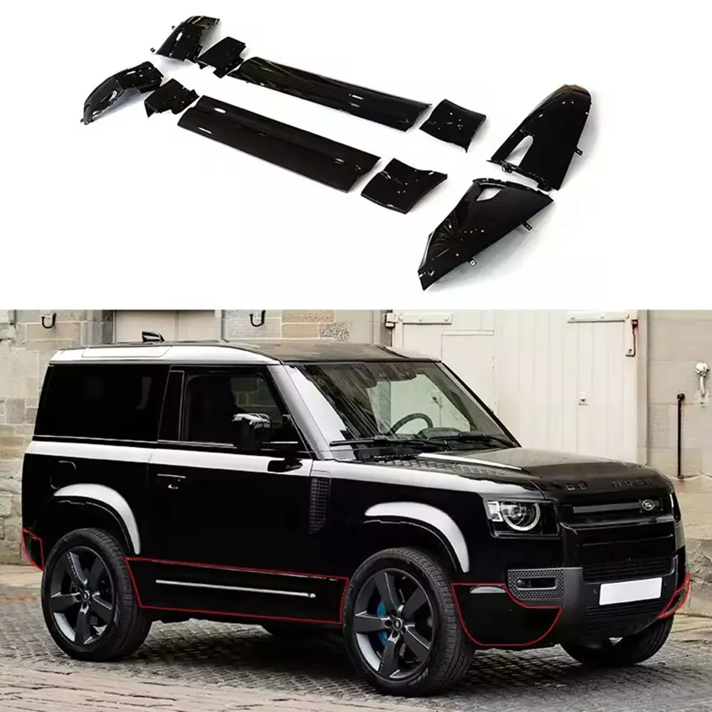 Car Decoration Part Black Edition BodyKit Door Side Skirts Vehicle  Panel For Land Rover Defender 90 110