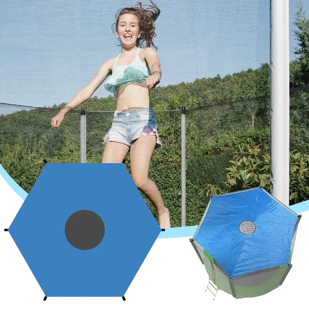 6/8/10ft Trampoline Shade Cover Waterproof Trampolines Canopy Sun-Protection Trampoline Roof for Outdoor Backyard Playground