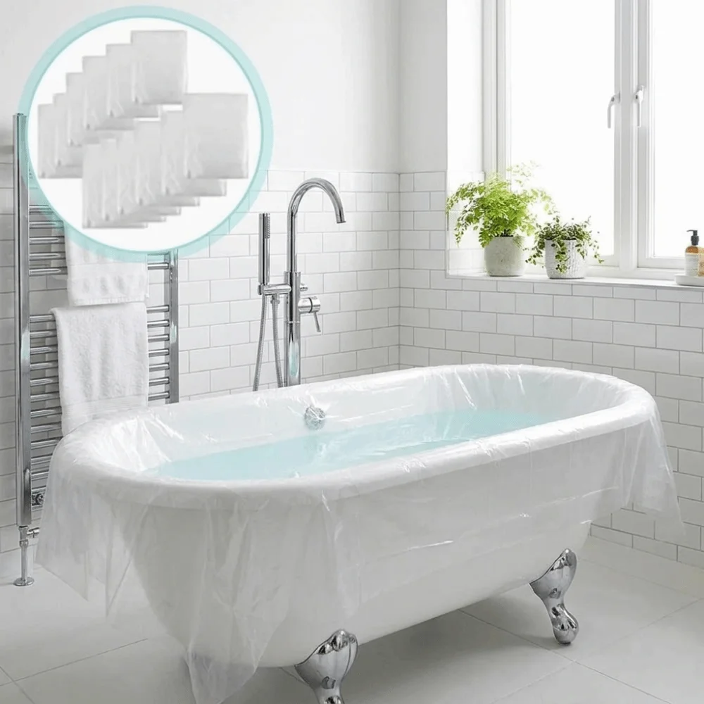10PCS Individually Disposable Bathtub Cover Waterproof Oversized Bathtub Soaking Bags Anti Dirt Easy-Clean