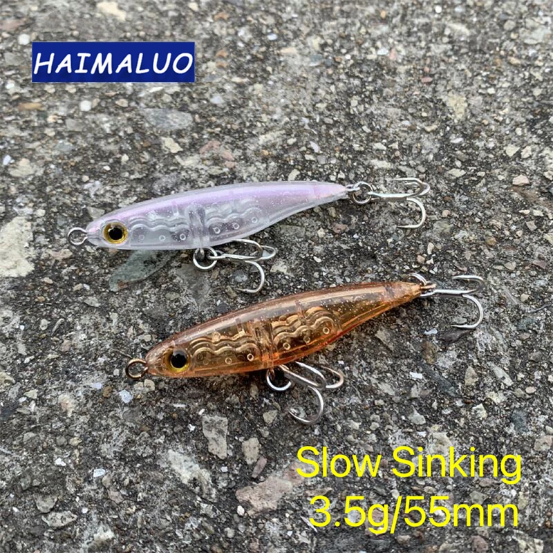 Haimaluo Golden Ball Mini Micro Fishing Lures 55mm 3.5g Slow Sinking Pencil Rock Fishing Darting Hard Baits Japan Wobblers Tackl