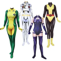 Rogu/ShadowCat/Storm/Psylocke/Domino Cosplay Halloween Costume 3D Printed Spandex Bodysuits Zenzais Superhero Jumpsuit Adult