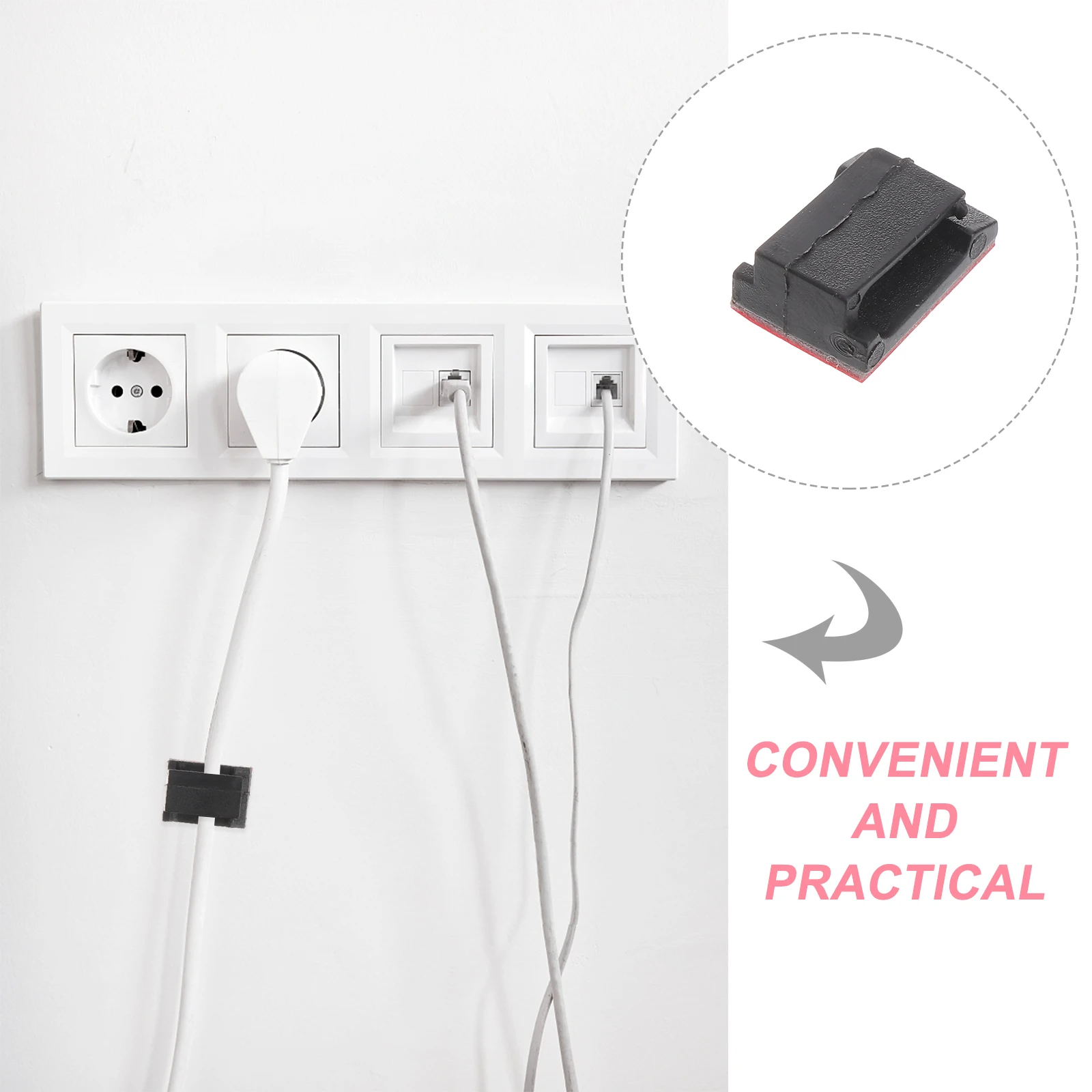 

100 Pcs Electric Tie Holder for Cords Bracket Clamp Adhesive Base Wire Clips Neat Electric Wire Clips ganization