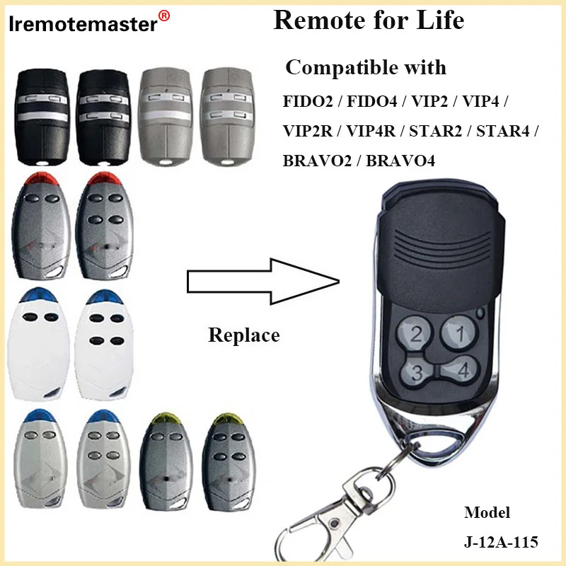 For Life Compatible with FIDO 2/ FIDO 4/VIP 2/ VIP 4/ BRAVO2 / BRAVO4 Garage Door Gate Rolling Code 433.92Mhz Replacement