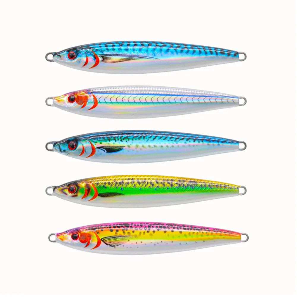 Metal Jig Slow Pitch Shore Jigging 30g-150g Mackerel Tuna Lure Saltwater Vertical Fishing Jigpara Hard Bait for Mahi Wahoo