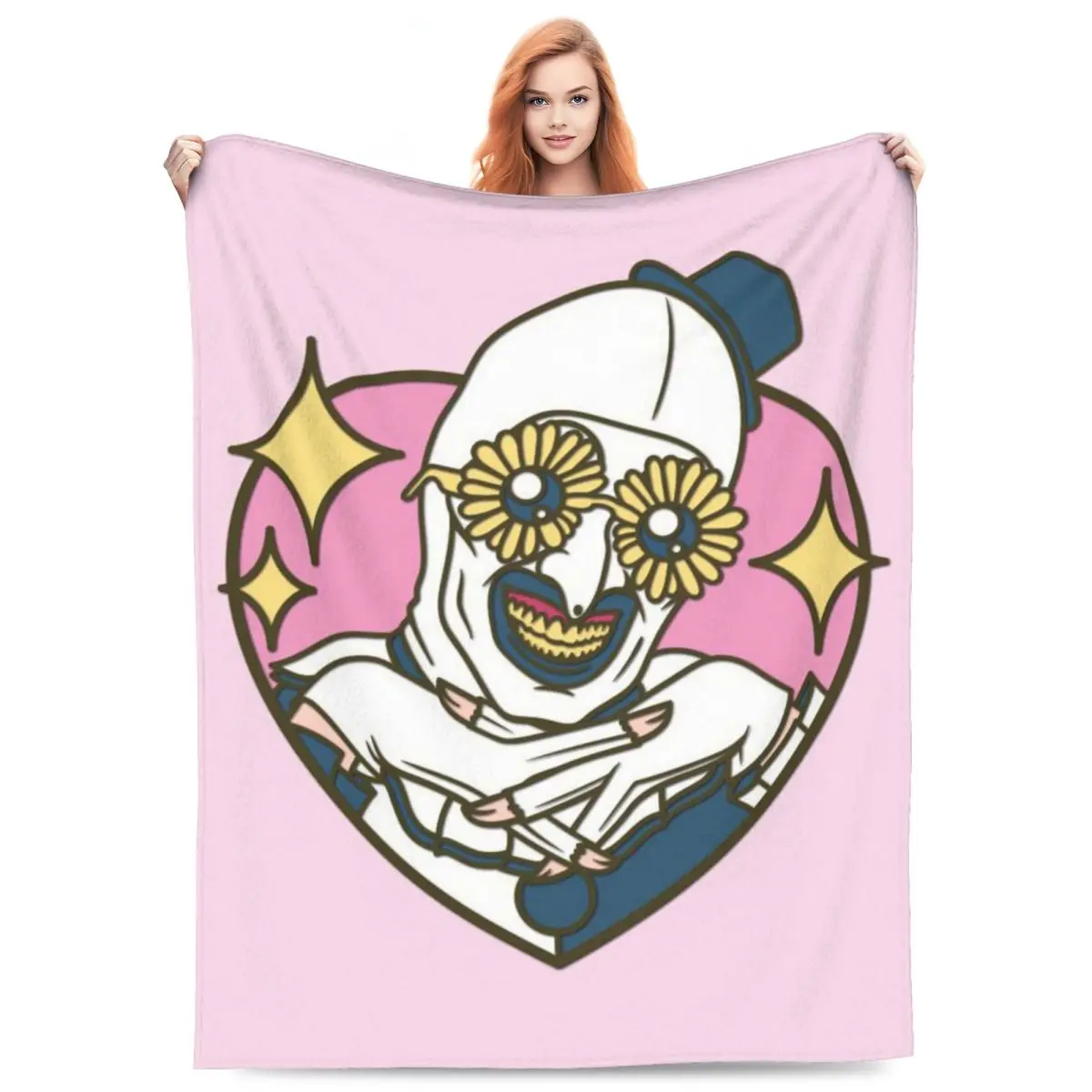 Custom 3D Print T-Terrifiers Horror Movie Blankets Breathable Soft Flannel Summer Throw Blanket for Couch Car Bed