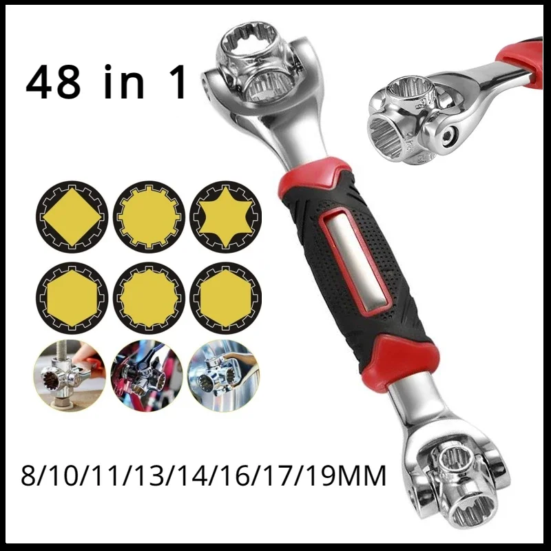 48 in 1 Universal Wrench Multifuctional Socket Wrench Universal Auto Repair Tools Useful Accessories