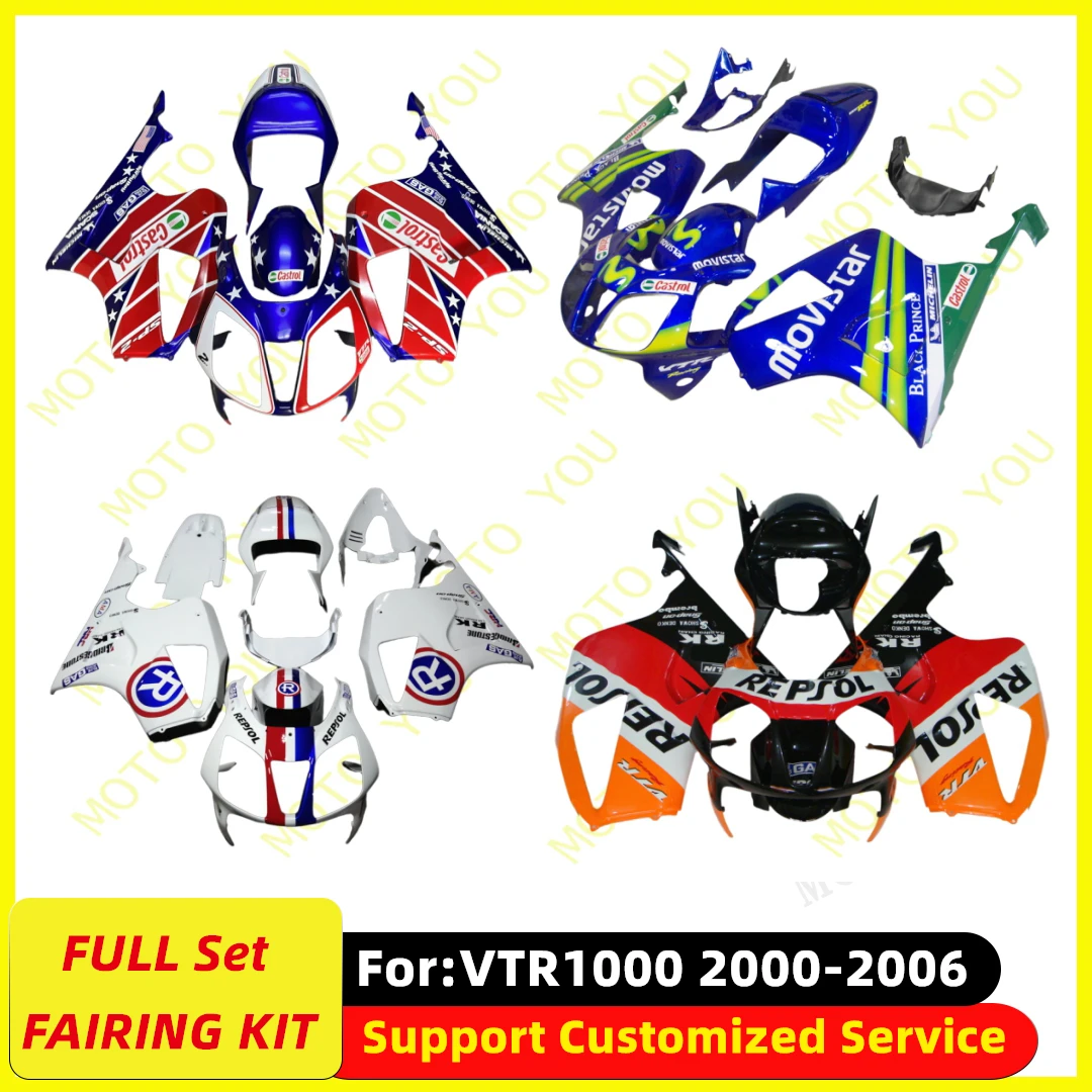 

Fit For Honda VTR1000 2000-2006 2004 2005 Motorcycle Fairing Kit Full Set Fairings Kits Painted Bodywork New ABS Plastic 4 Gifts