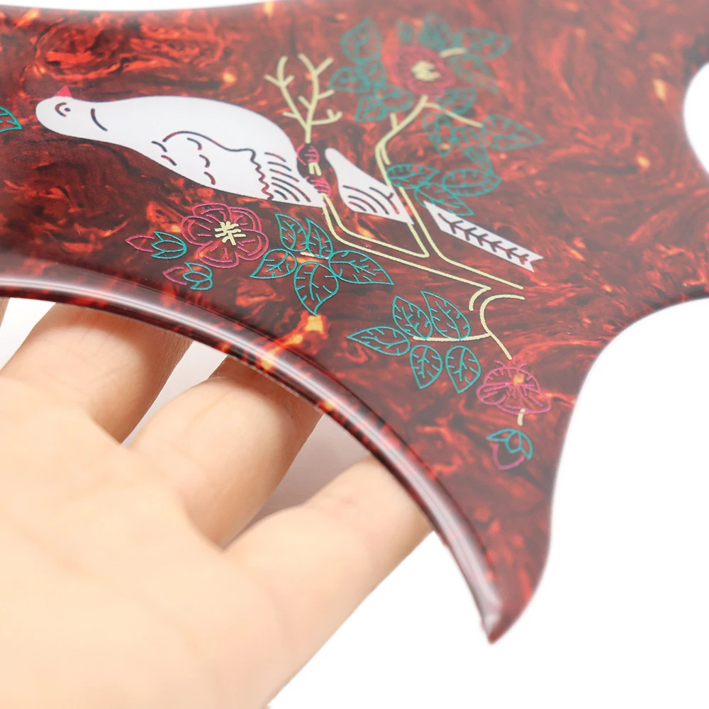 1R Pigeon Flower Kristall-Epoxidharz Gitarren-Schlagbrett Elastische Weiche Gummi-Kratzschutzplatte für Folk-Akustikgitarre – Detail 12