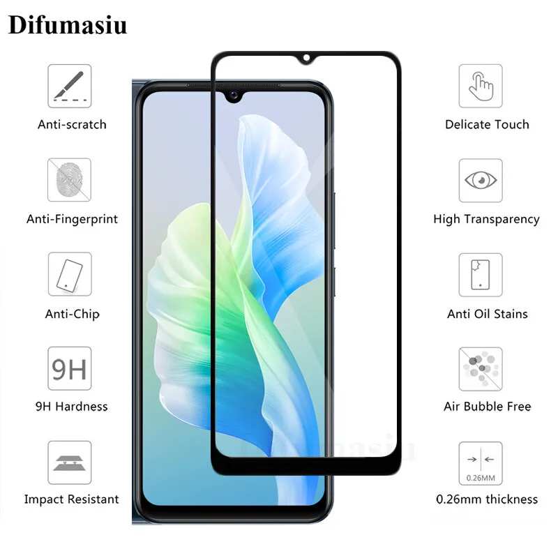 For Vivo V23E Tempered Glass Vivo V25Pro V25E V21E V20SE V20Pro V19Neo V23 5G Glass Film T1 5G X70 X60 X50 Screen Protectors