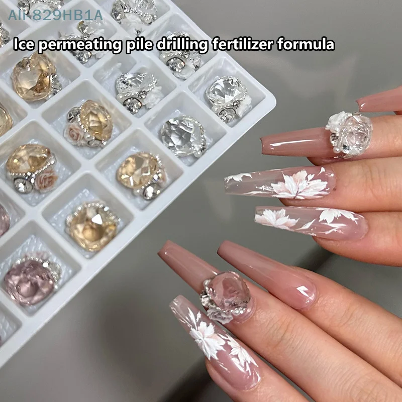 1PCS Sparkling Colorful Fat Pile Diamonds Crystal Nail Art Rhinestones Gems Decorations Manicure Fantasy Ornaments