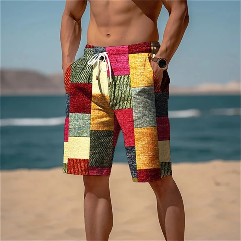 

Men's summer quick drying beach shorts casual fitness shorts lightweight and breathable shorts printed plus size swimming shorts