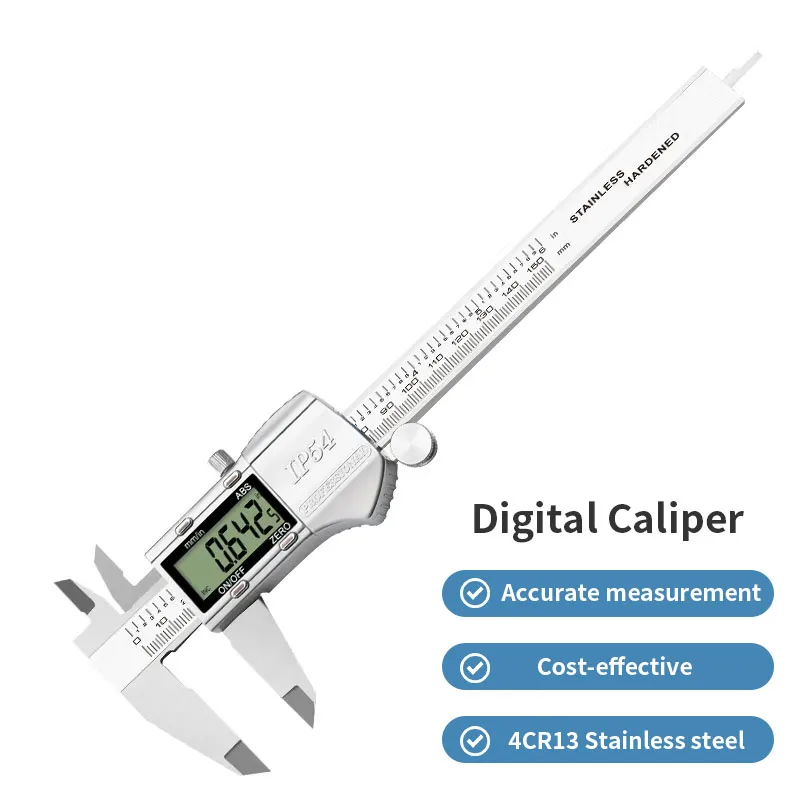 

Factory Supply China Digital Caliper IP 54 Waterproof 150 mm 6 inch Caliper Metal Vernier Caliper Manufacturers Measurement Tool