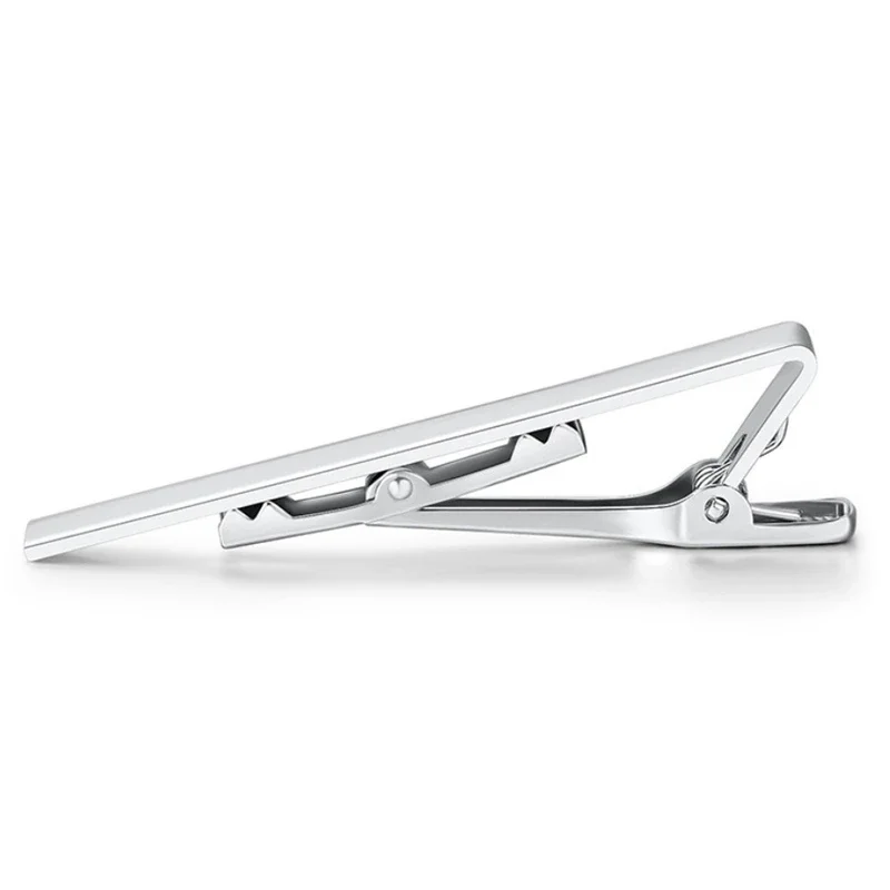 New Metal Silver Color Tie Clip for Men Wedding Necktie Tie Clasp Clip Gentleman Ties Bar Crystal Tie Pin for Men\'s Accessories