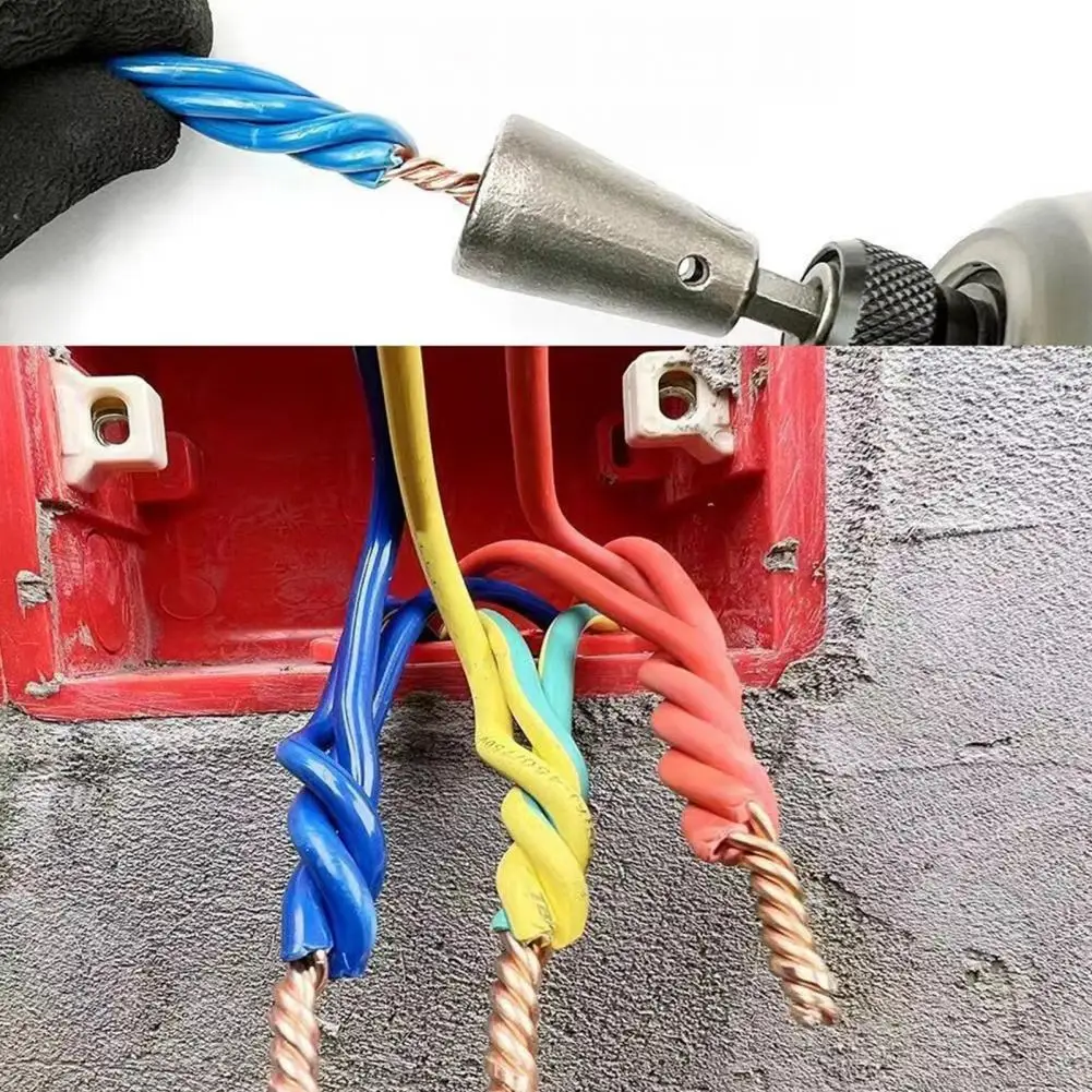 Portable Wire Twister Heavy Duty Drill Wire Twister Tool Metal Electrical Wire Nut Connector Hex Shank Cable Twisting for Power