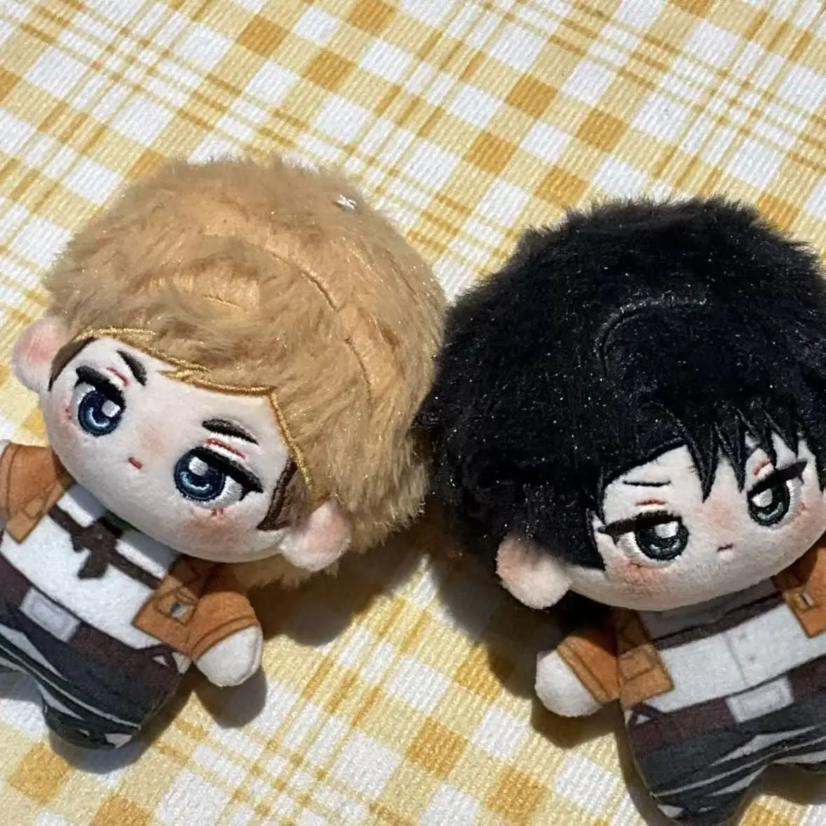 Anime Attacking Giants Levi Ackerman Cosplay 10cm Plush Doll Erwin Smith Cute Nunu Body Backpack Pendant Collection Toys Gifts