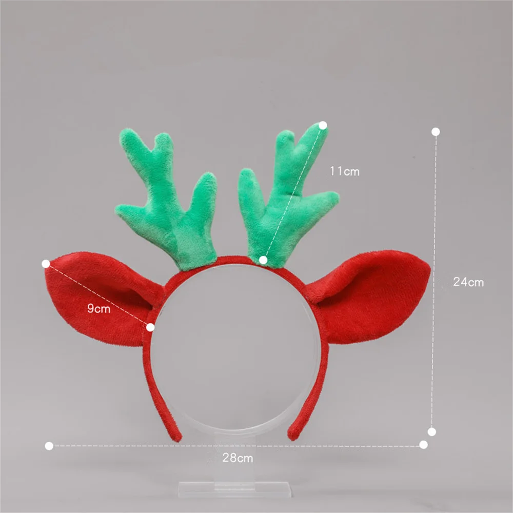 تأثيري الدعامة احتفالية آذان الغزلان القطيفة الكرتون العصابات الشعر لينة زينة عيد الميلاد أغطية الرأس للحفلات التنكرية صور الأطفال #5