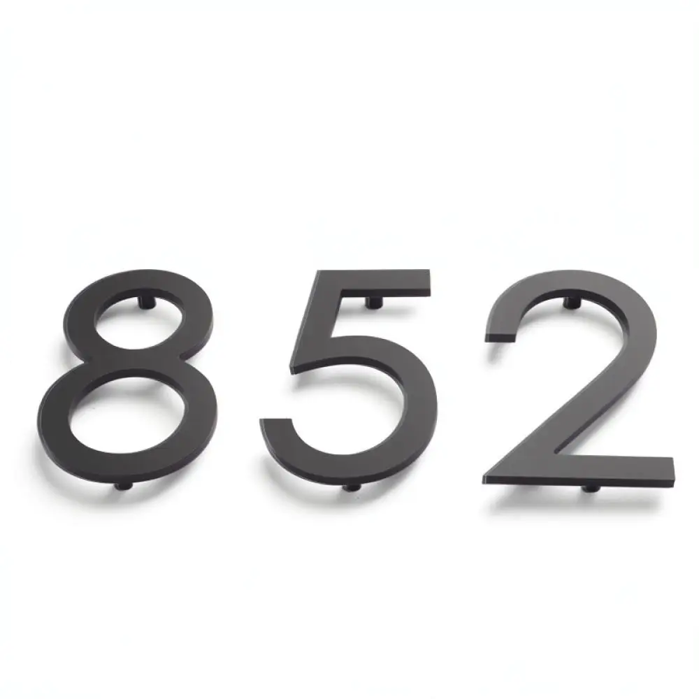 Elegant Matte Black Acrylic Door Number Plate 3D Modern Style Sign For Home Office Hotel Entrance Identification