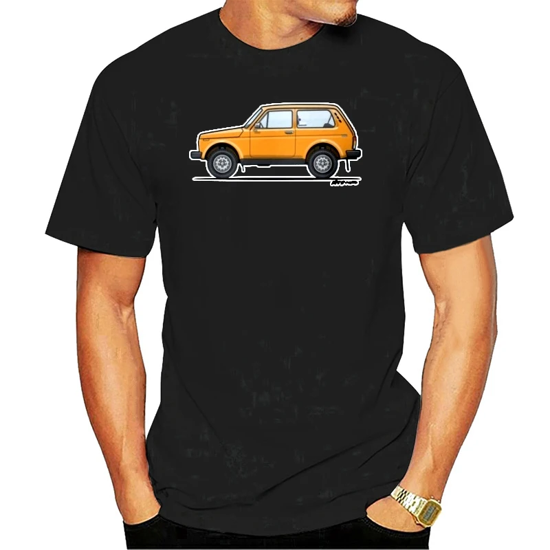 Men T-shirt VAZ 2121 LADA Niva 4x4 Orange Unisex Women Tee Top