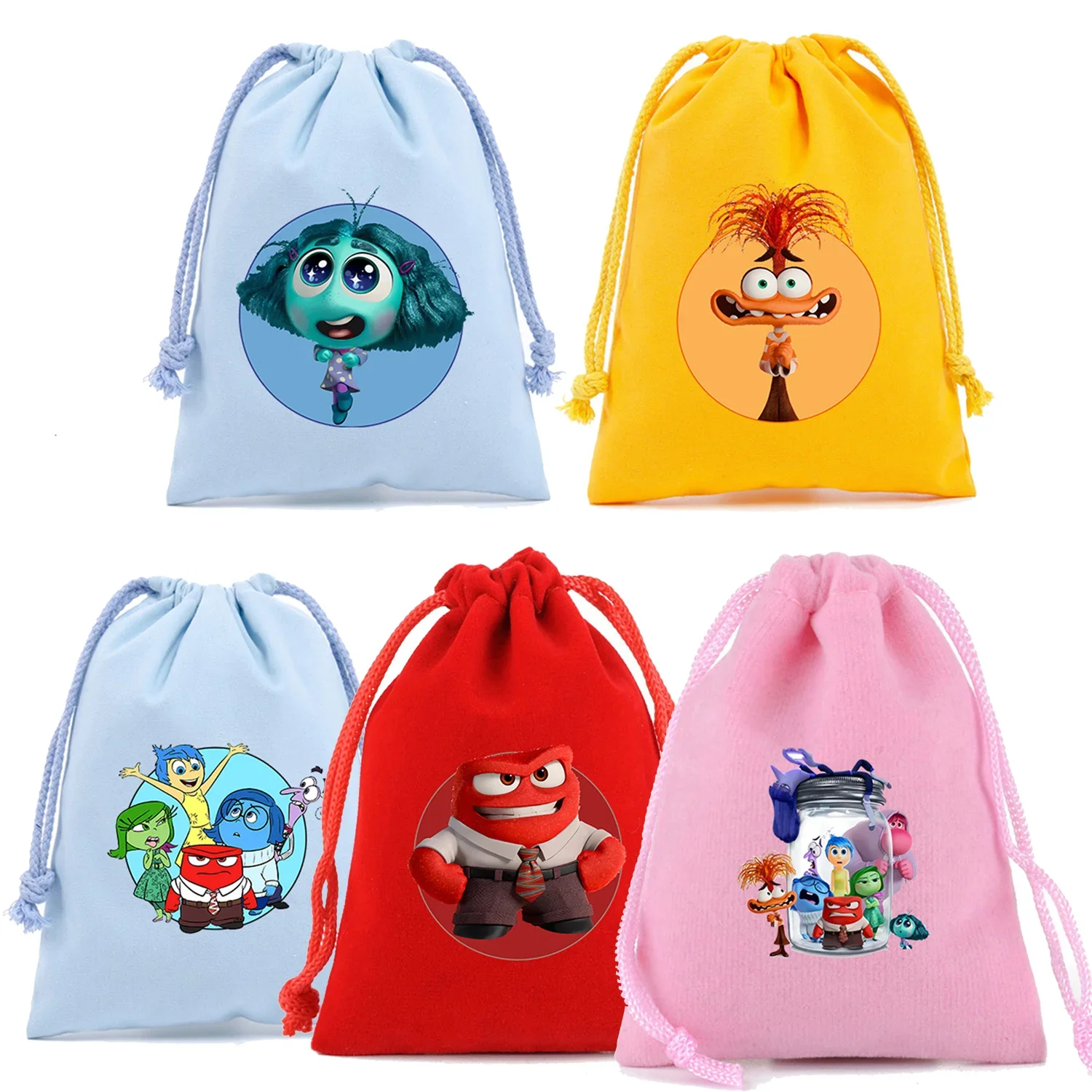 Inside Out 2 Disney Movie Drawstring Bag Cartoon Anime Gift Bags Party Supplies Children Adult Storage Pouch Cute Portable Bag