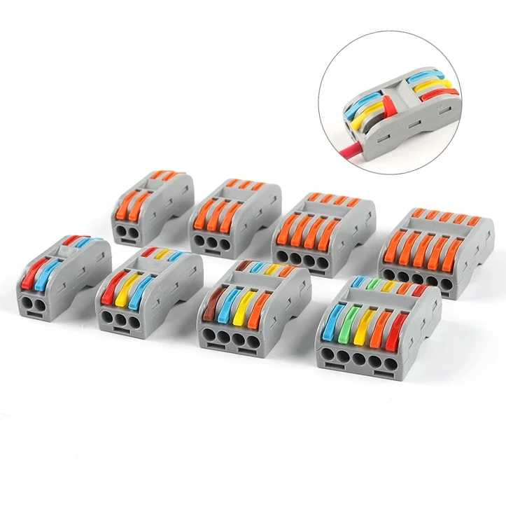 5/10/30/50/100PCS 222  in-line Nylon Quick Wire Connectors  Terminal Block Push-in cable bridging connector SPL-2/3/4/5