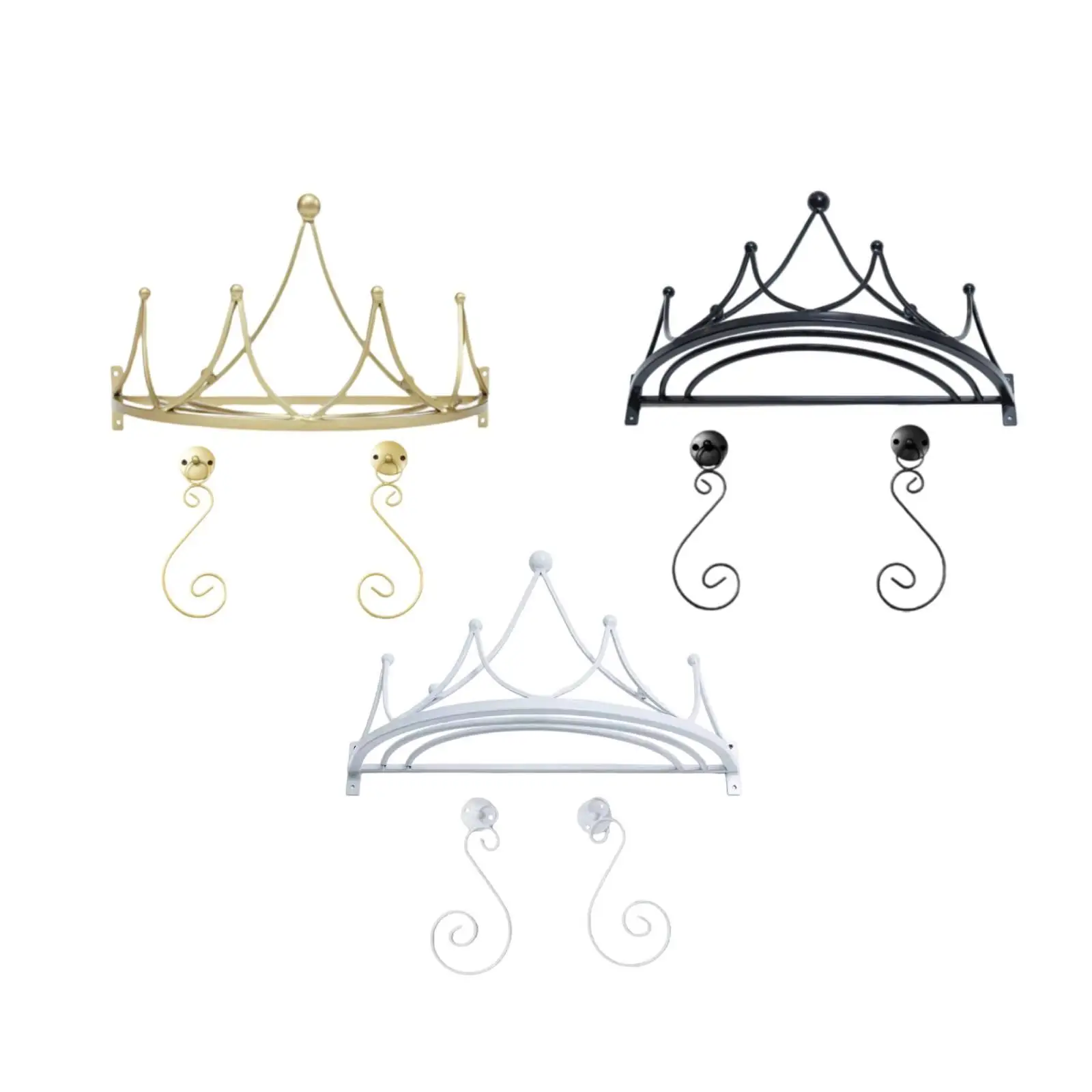 Elegant Crown Bed Canopy Frame Metal Princess Stand for Children Room Decorative Curtain Holder Heavy Duty