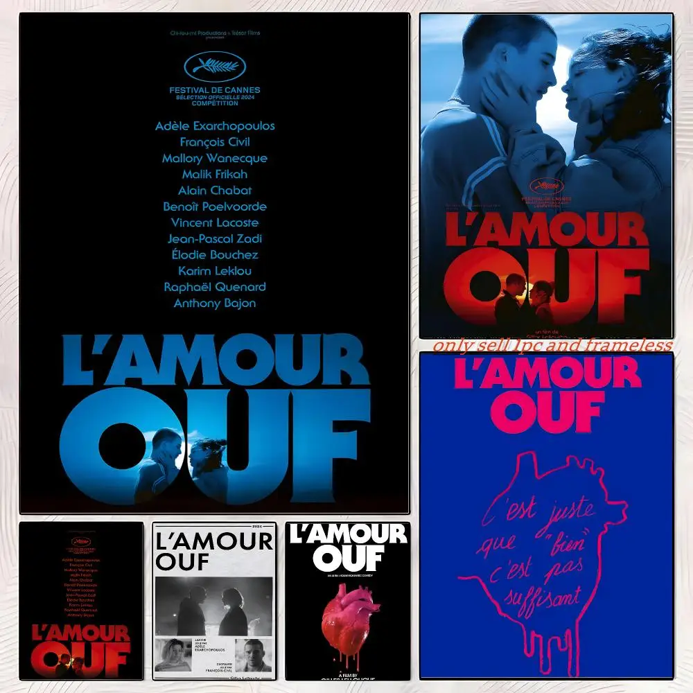 L'Amour ouf Beating Hearts Movies Poster Sticky Wall Art Printing Waterproof Home Living Bed Room Aesthetic Decor