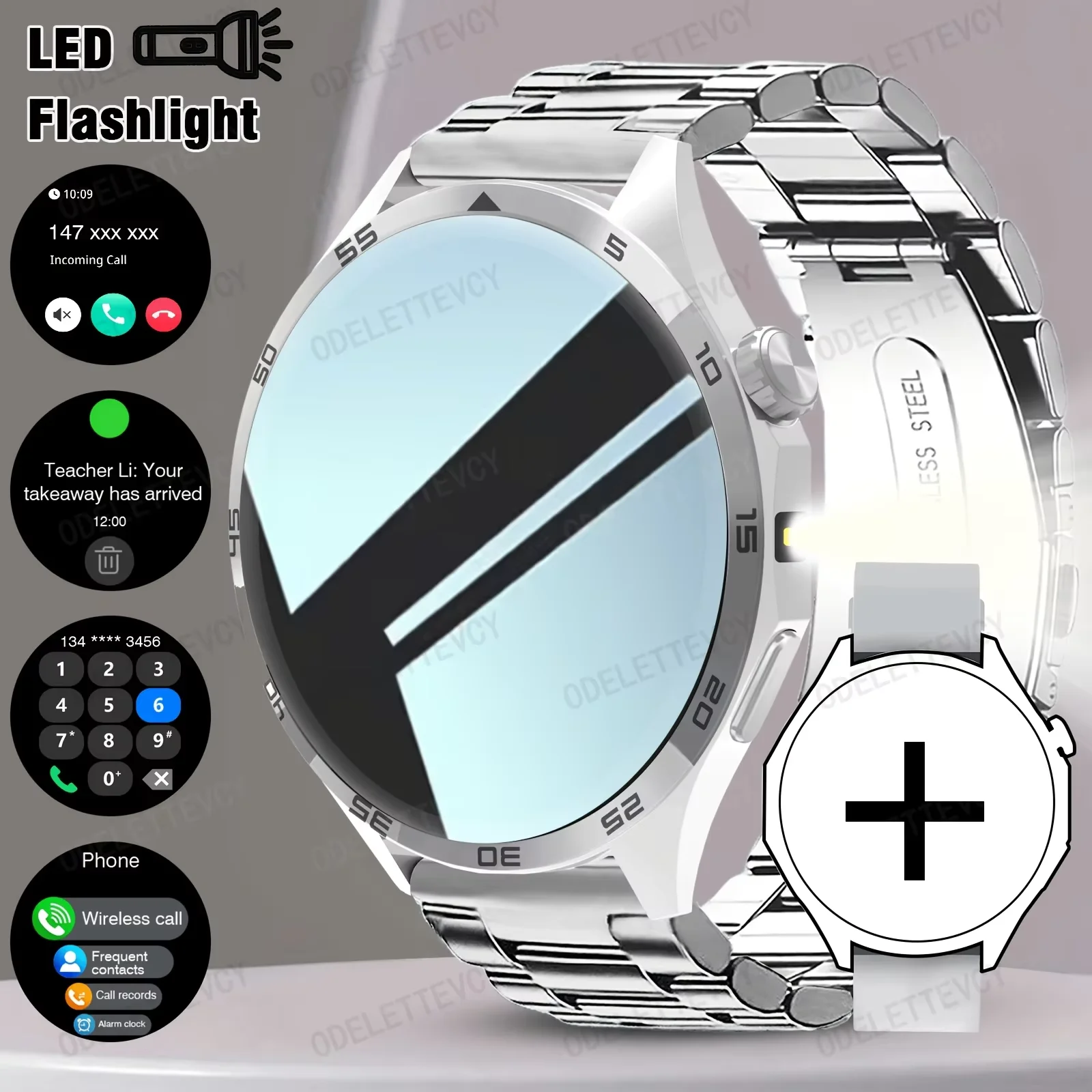 Smart Watch Full Touchscreen Supports WirelessCalls And Messages,Notifications,MultipleSports Modes,LED Lights,RemotePhotography