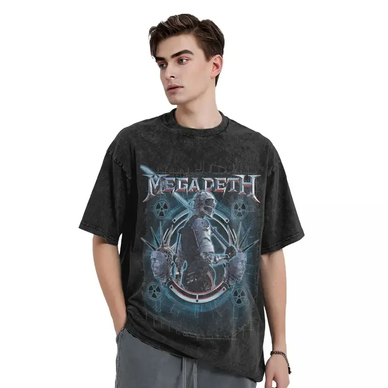 Megadeth Dystopia Washed T Shirt Streetwear Hip Hop Vintage T-Shirts Tee Shirt Men Women 100% Cotton Oversize Summer