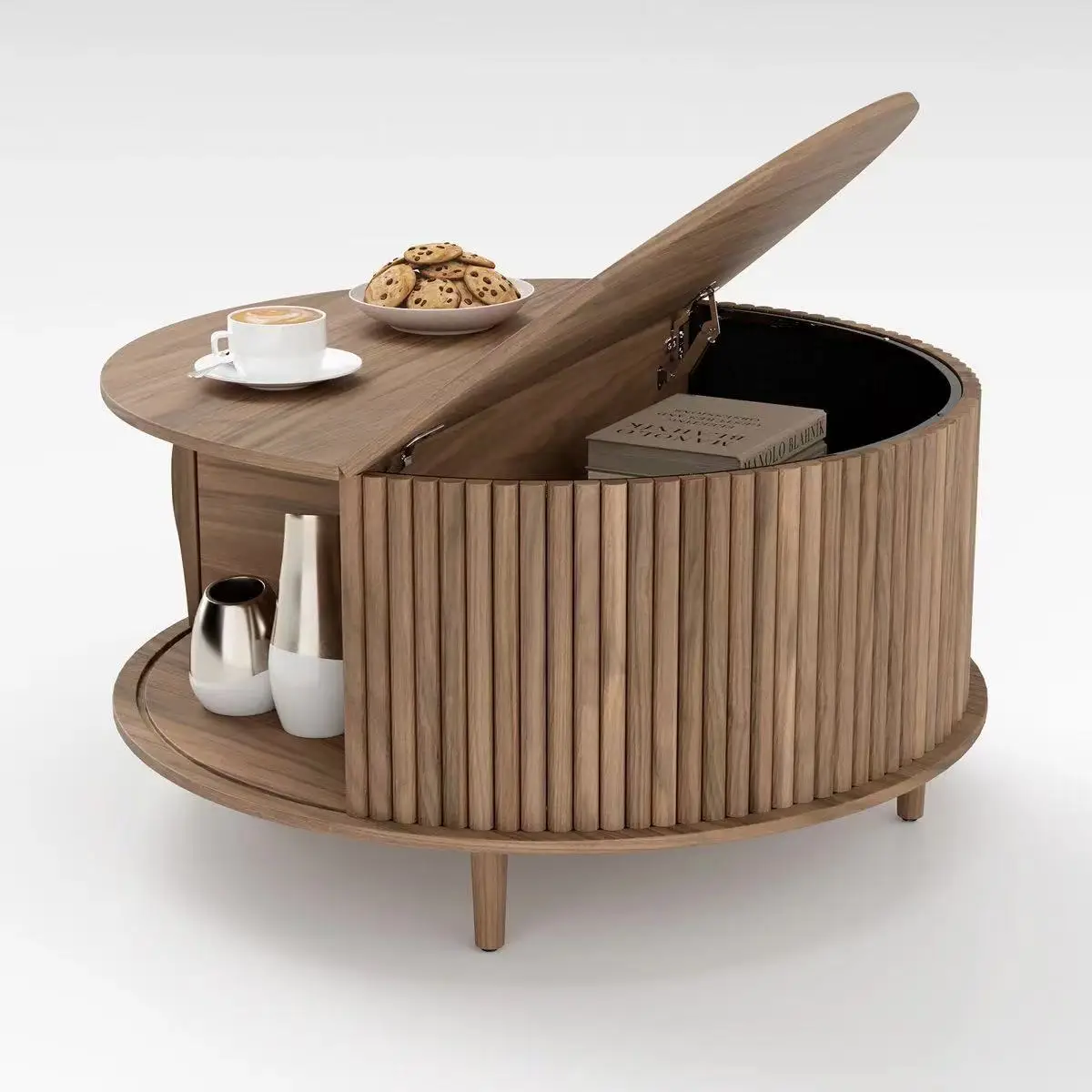 LTT round chain door coffee table household living room round cabinet