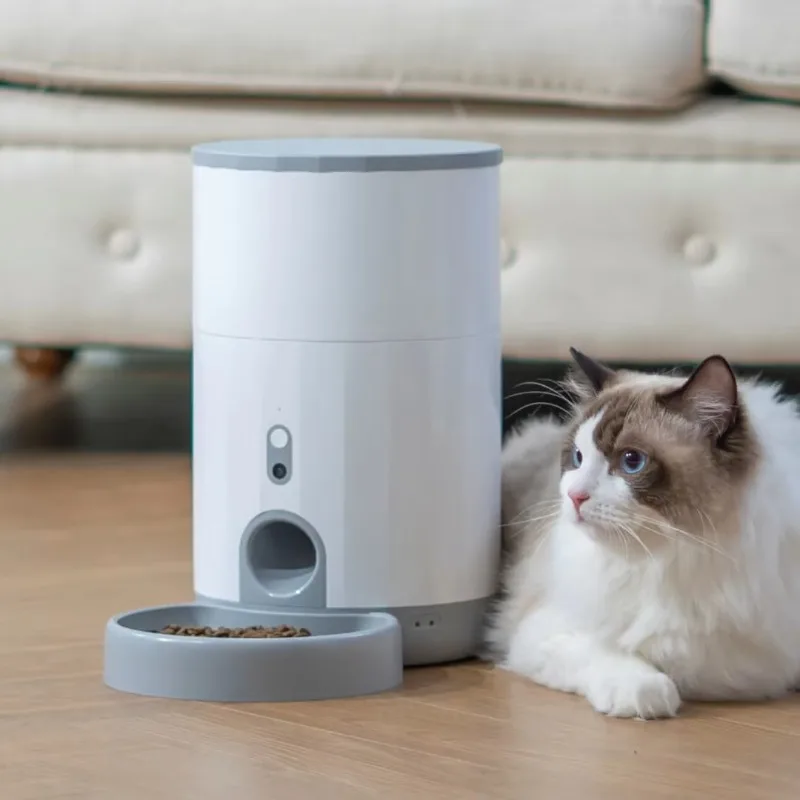 

Automatic 12 servings of dry food per day cat feeder plastic pet feeder