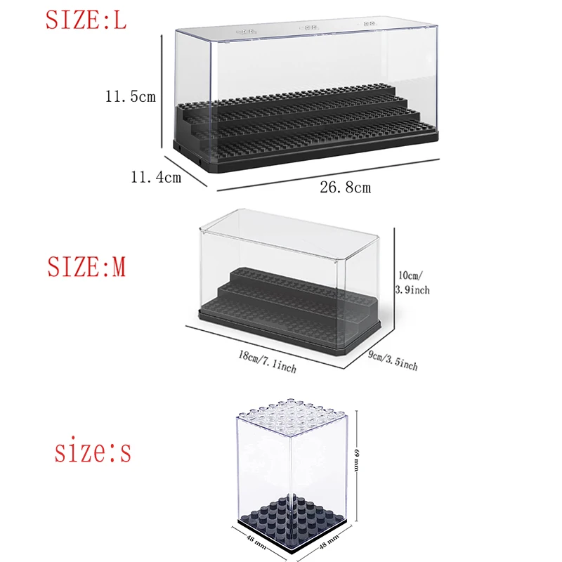 Acrylic Display Case Compatible for Lego Minifigure, Building Block Toy Model, Dustproof Display Case,Action Figure Toys Storage
