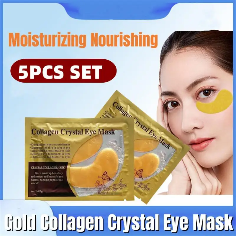 10pcs=5pairs Gold Collagen Eye Mask skincare Anti-Aging Anti Dark Circles Remove Puffiness Moisturizing Eye Patches Skin Care