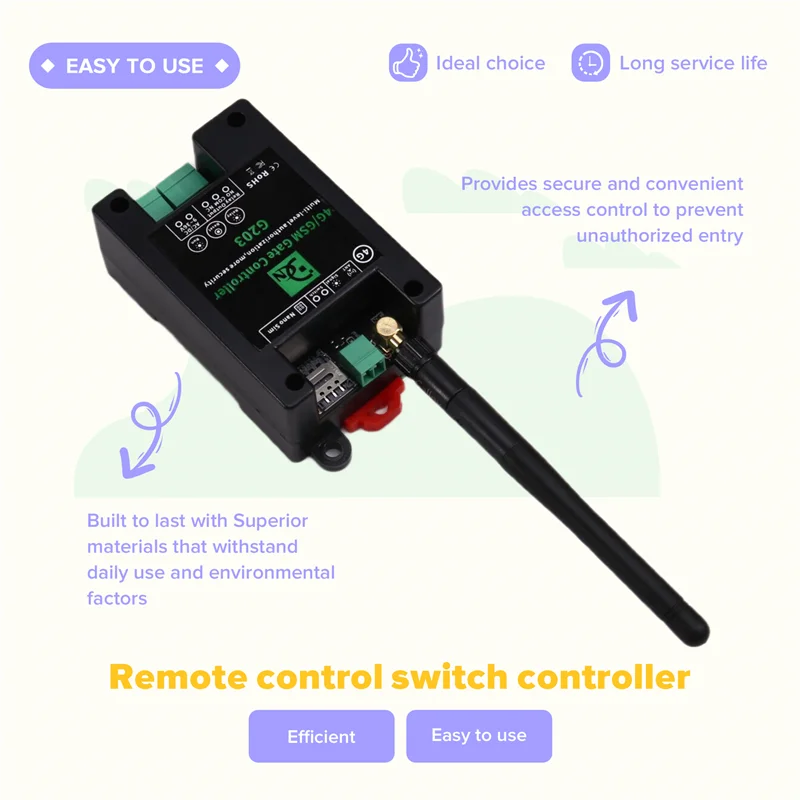 ABJF-Smart Model Gsm Remote Control Relay Switch G203 4G Ponsel Dioperasikan Pintu & Gerbang Controller Pembuka Pintu