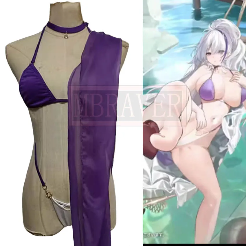 

Azur Lane IJN Unzen Sexy Swimwear Bikini Cosplay Costume Party Christmas Halloween Custom Made Any Size