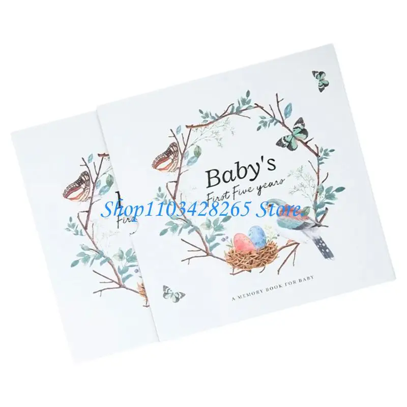 BABY Memory Book Journal Growth Growth Trastones First Word Photo Handprints G2te