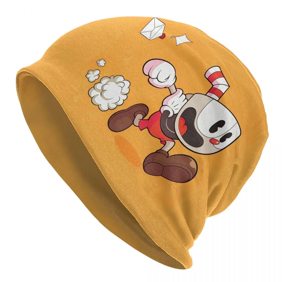 Great Retro Game Battle Cuphead Bonnet Hat Indie Shooting Games Cuphead Skullies Beanies Hats Men's Women's Warm Head Wrap Cap