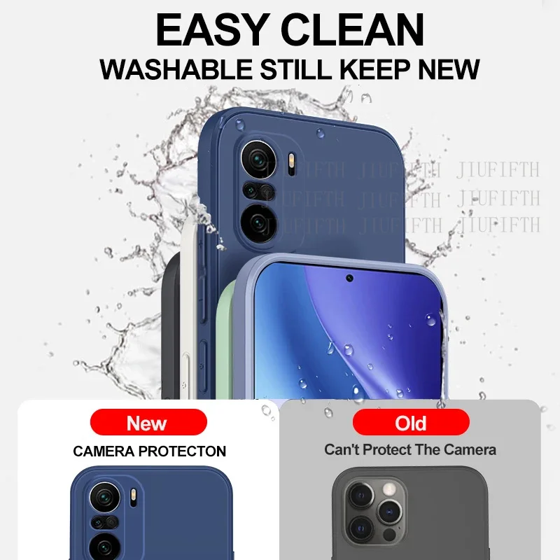 Original Square Liquid Silicone Soft Cover For Xiaomi Poco F3 Case Little Pocof3 F 3 Xiomi pocof3pro phone cases  Coque Carcase