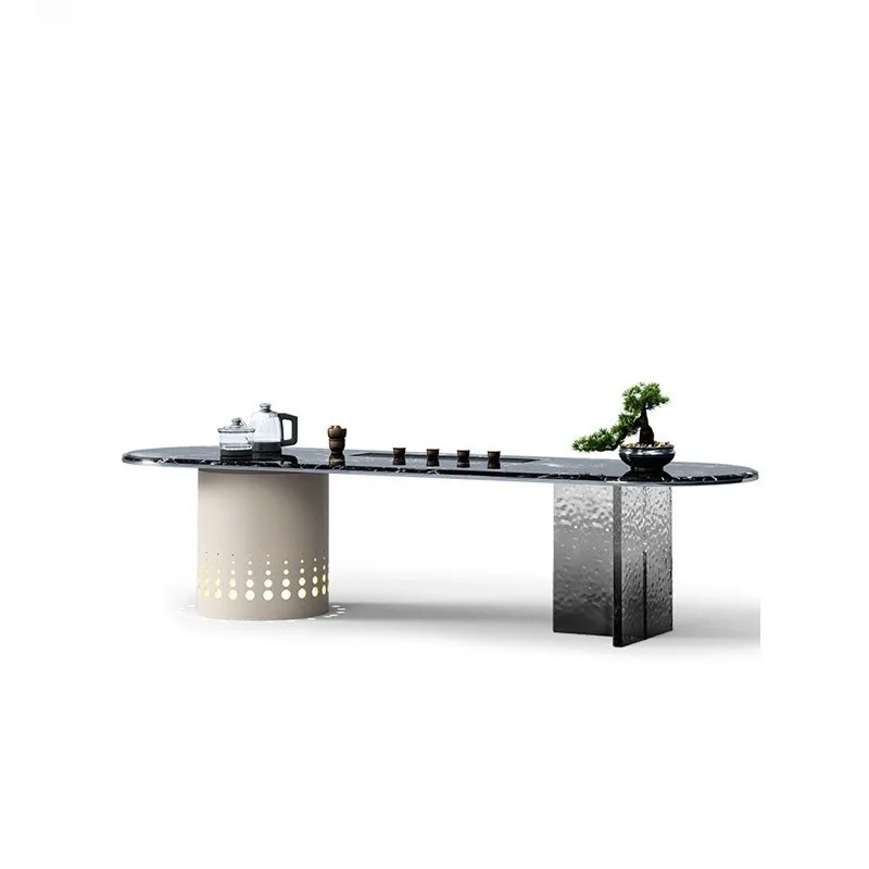 

Tea table household modern simple tea room high-end marble tea table in high-end villa