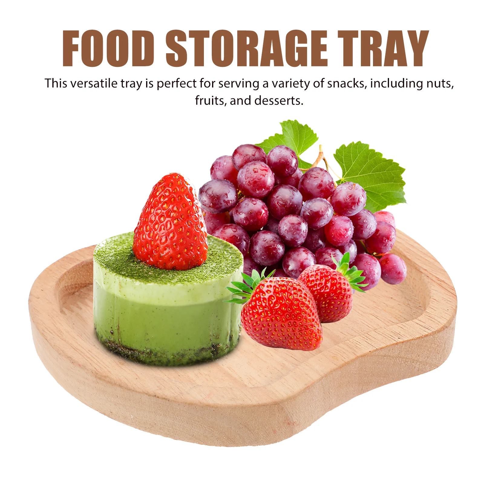 

1pc Apple Shape Wooden Tray Fruit Serving Plate For Snacks Nuts Desserts Kitchen Tableware Bread Dish Wood Food Tray Storage