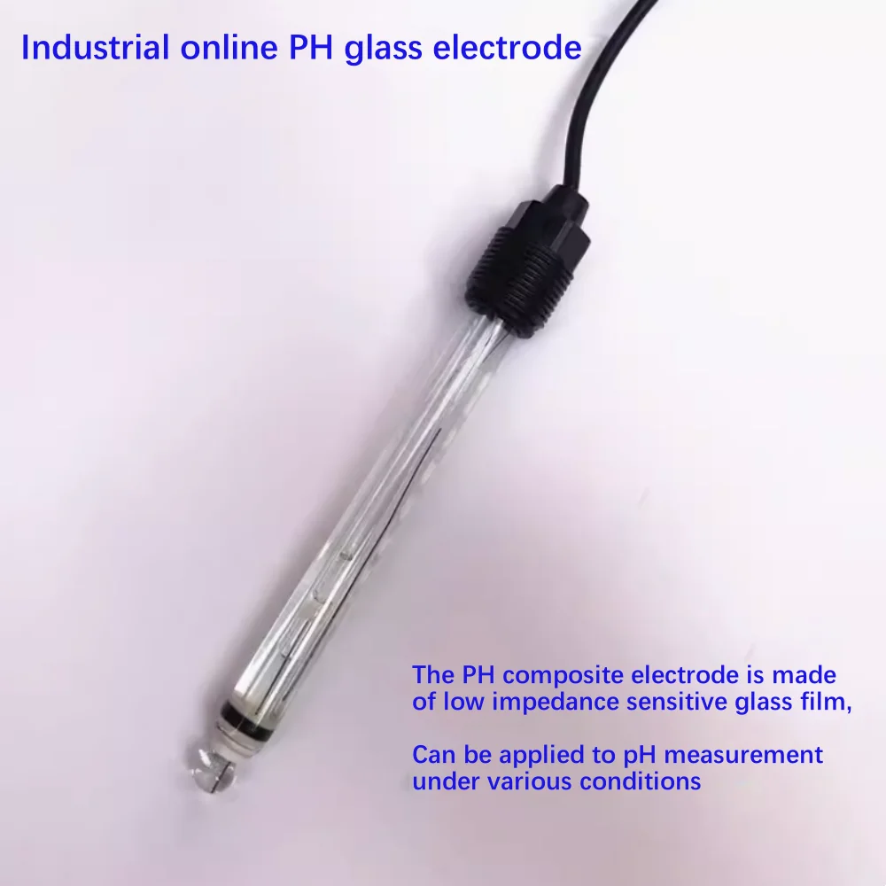 Industrial on-line high temperature PH glass electrode, strong acid and strong base PH electrode, corrosion resistant PH probe