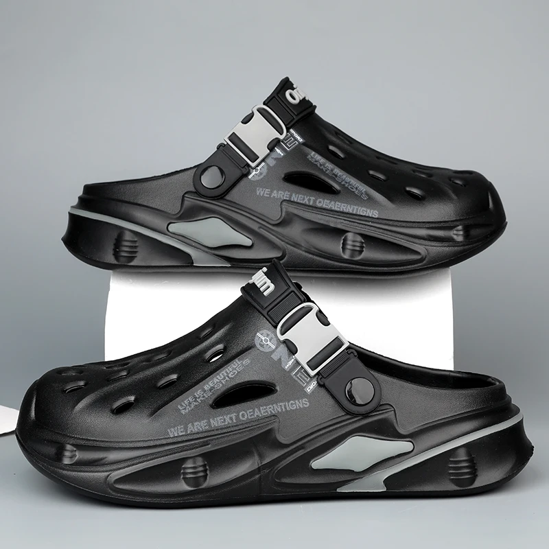 

Мужские пляжные сабо 2026: дышащие шлепанцы из ЭВА, уличные сандалии, мягкие слайды, повседневная обувь для сада, мужские пляжные тапочки