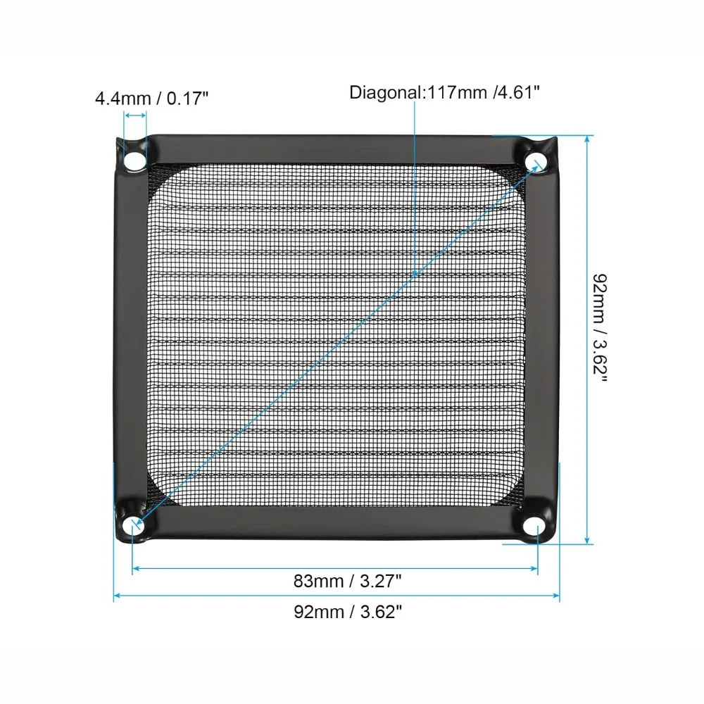 Mesh Cover Anti Rust Computer Fan Filter Grills Aluminum Silver Black Dust Cover Axial Flow Fan Mesh Cooling System
