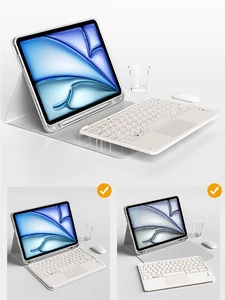 iPad Pro 13 11ケースM4 M2 2025 M3エア13 11 5 4 10.2 9 8 7ジェネレーションケースBluetoothキーボード 8ベストセールスiPad Proキーボード-4