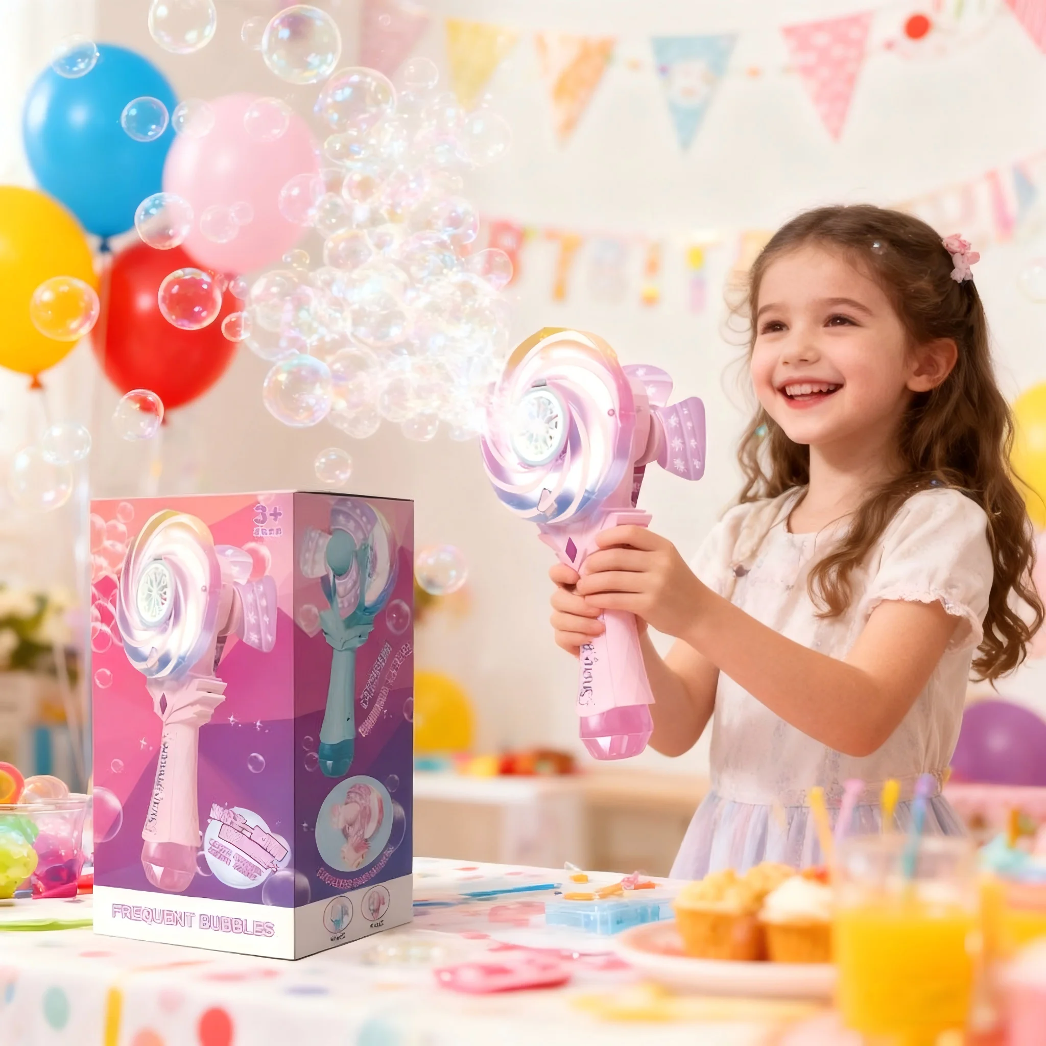 Jouets de machine à bulles de princesse, bâtons de bulles lumineux en forme de sucette pour fille féerique, jouets pour enfants de noël et d'halloween