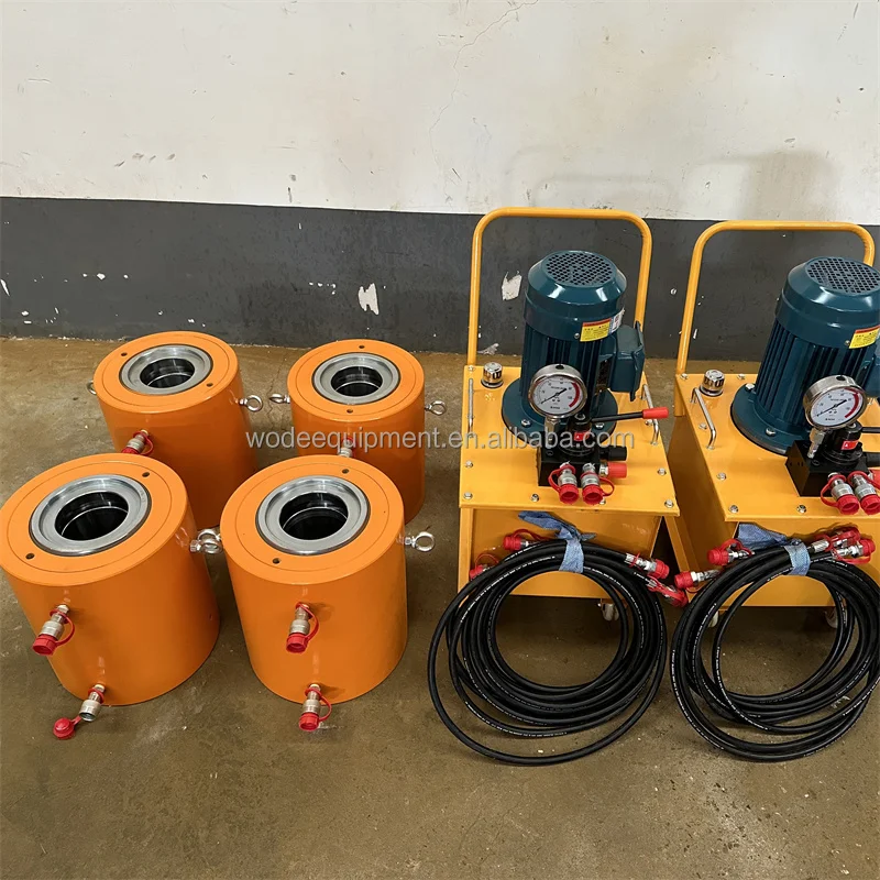 Hollow Post Tension Jack 200mm Stroke 200 400 500 Ton Hydraulic Cylinders