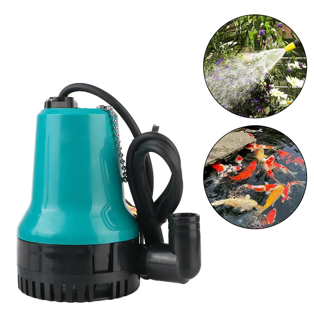 Submersible Water Pump Filter Fish Tank Portable 4600RPM 50W DC 12V/24V Bottom suction for Household /Farming Marine Bilge Pump