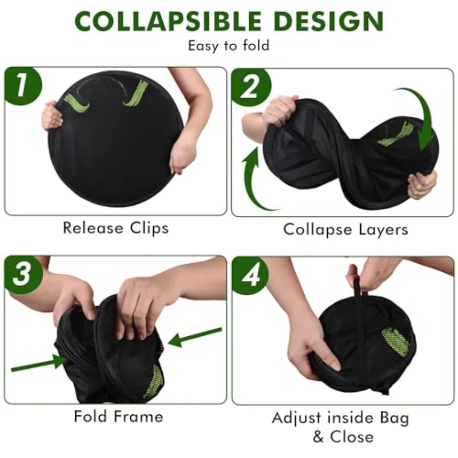 رف تجفيف الأعشاب شبكة معلقة 4 طبقات 24 مع سحاب حديقة تشذيب القص هوك حلقة تسلق كليب لتجفيف براعم بذور النباتات #5