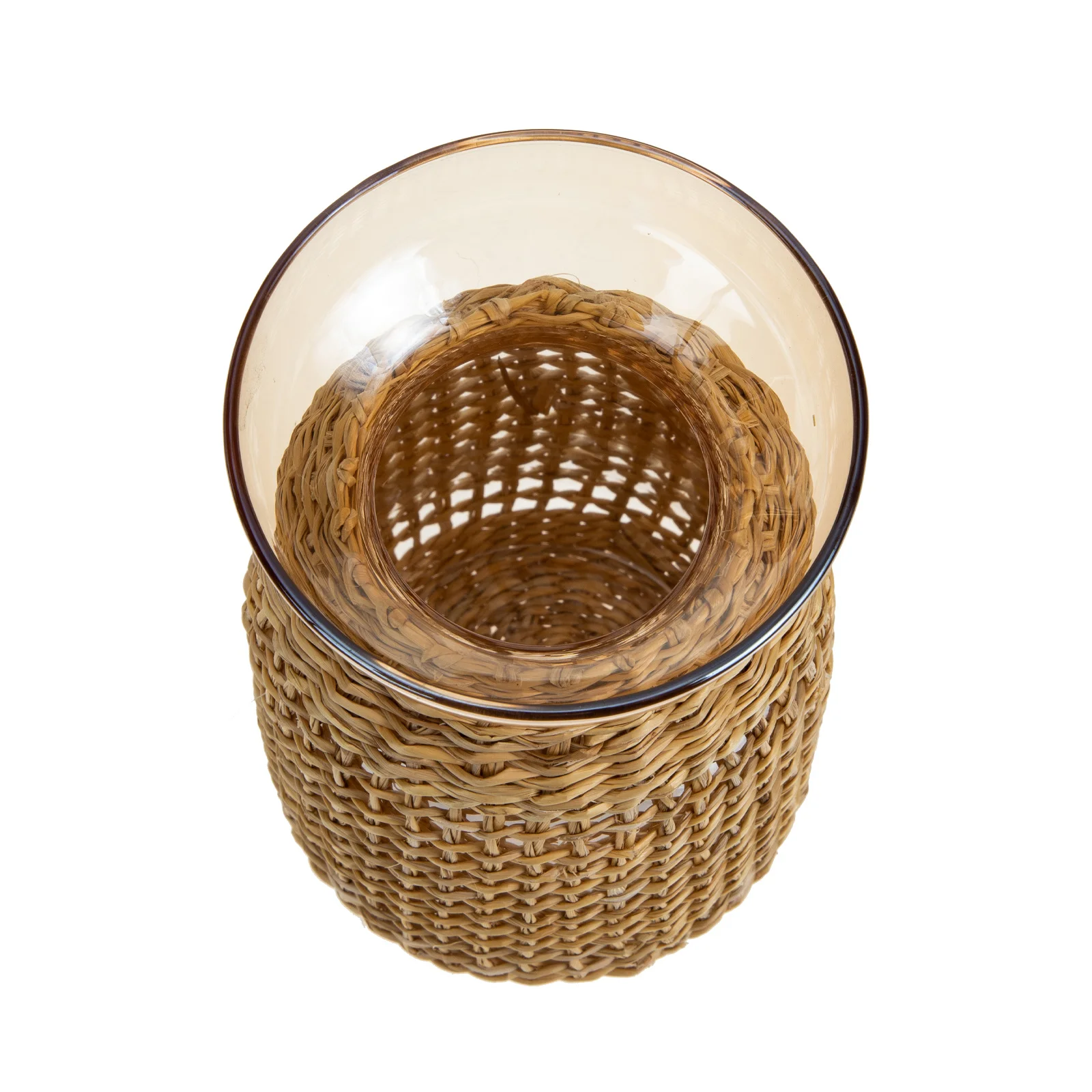 

Glass Straw Vase Desktop Decorative Ornament Vintage Glass Vase Flower Holder for Home Living Room Flower Holder